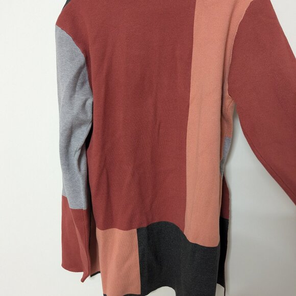 NWT Amalli Talli Pink/Grey/Camel Rust Combo Colorblock Cardigan size Large Tall - Picture 9 of 11